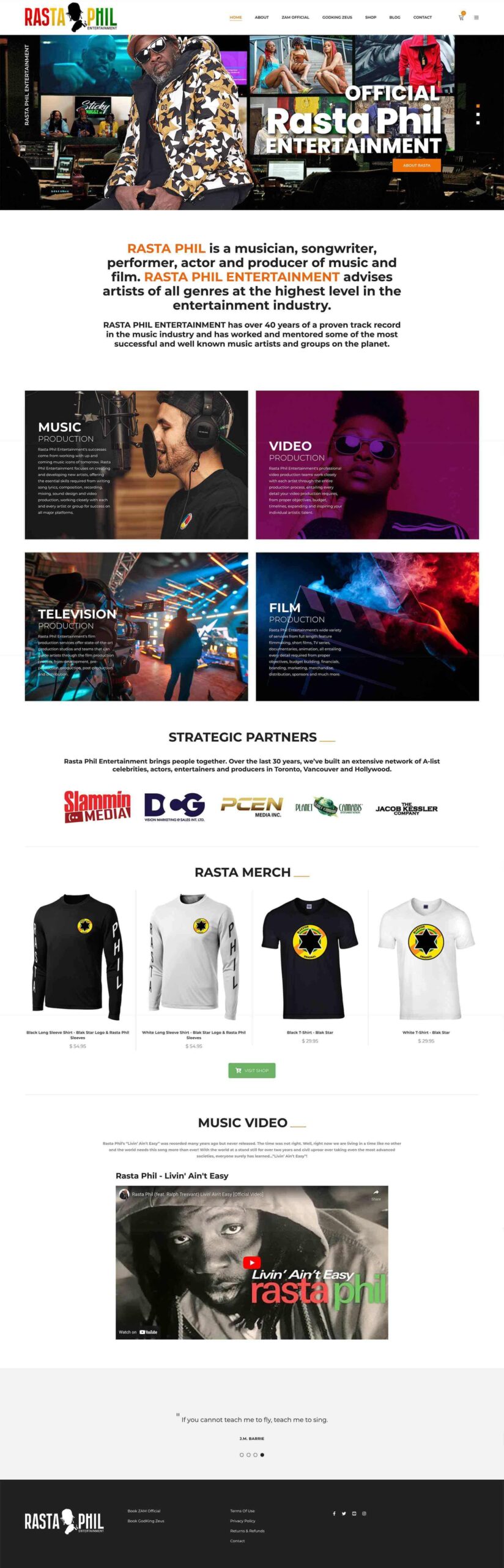 Rasta Phil Entertainment Website