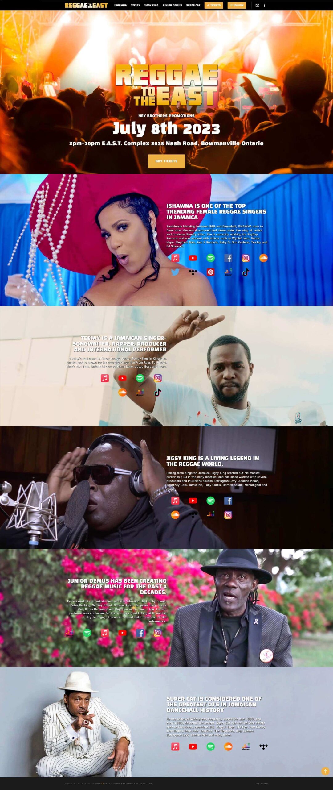 Reggae To The East Website