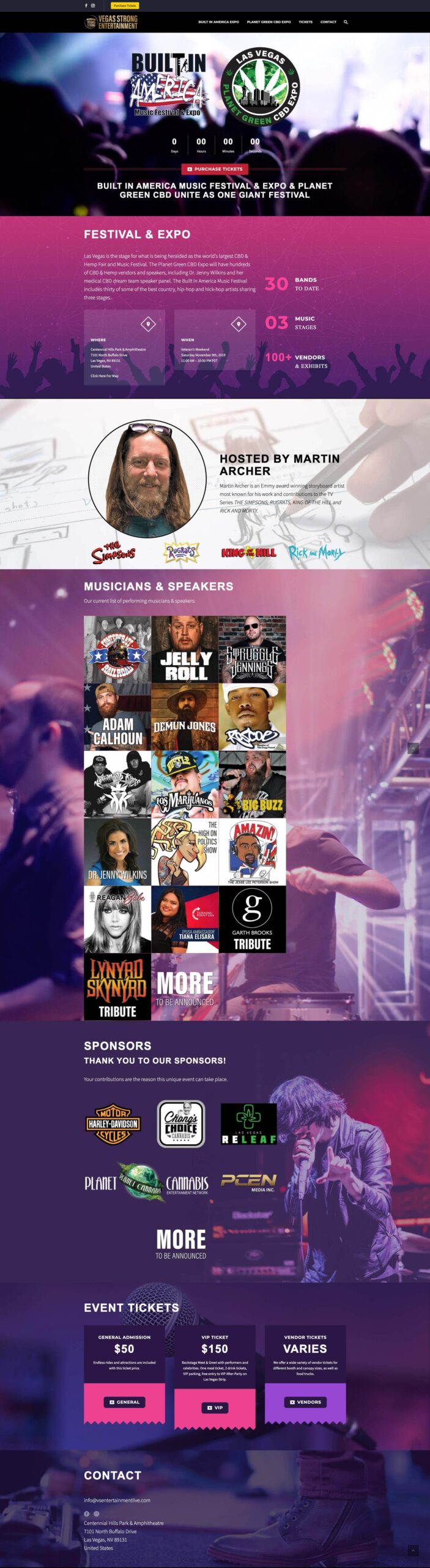 Vegas Strong Entertainment Website
